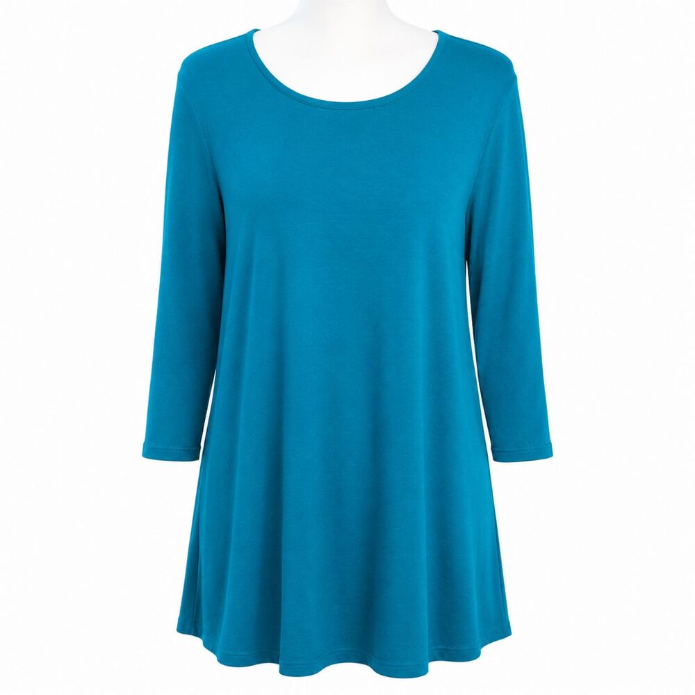 Eileen Fisher Jasper Teal Jersey Oversized Tunic Top 3X Plus Size